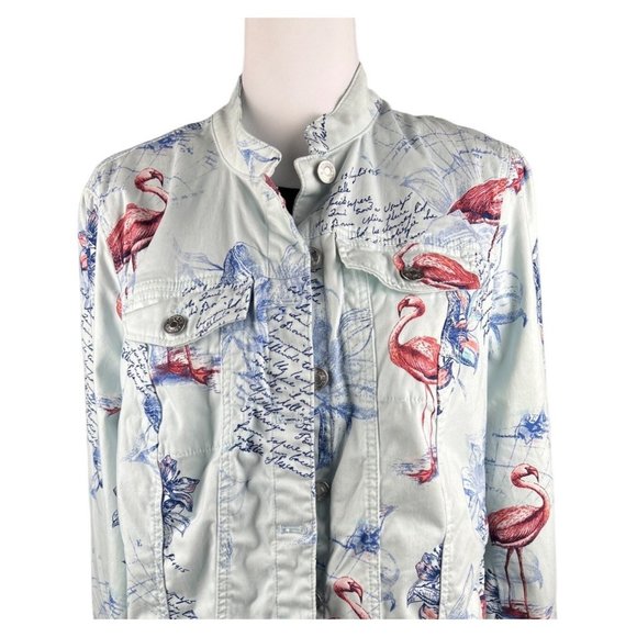 Chico's Women's Light Denim Design Jacket Size L - Picture 2 of 9